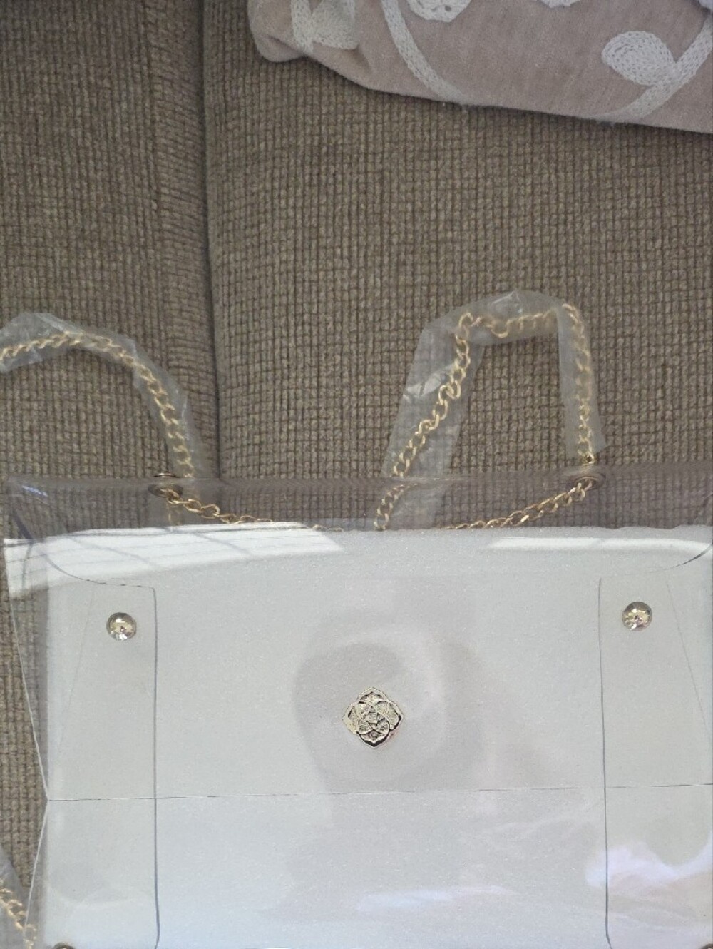 Women’s Clear PVC Crossbody Bag with White Trim - Picture 5 of 5